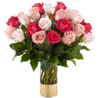 Love and Roses Gold Rimmed Vase