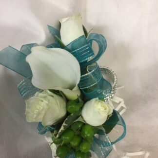 Mini Calla and sweetheart wristlet