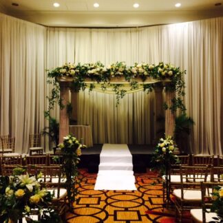 Full floral decor with material and flowers