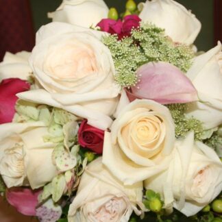 Bridesmaids creams with hot pink