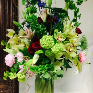 Large Orchid and Peony Centerpiece