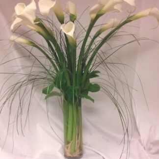 Tall Clylinder Vase White Calla