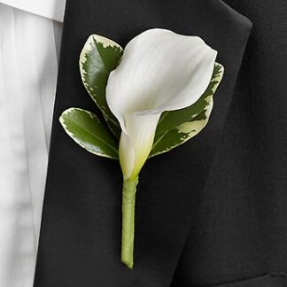 All White Boutonniere