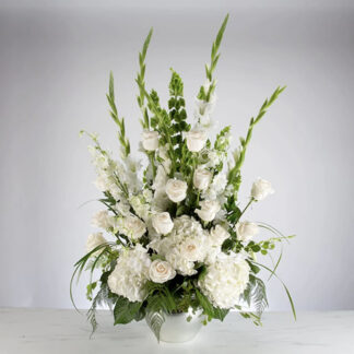 White funeral bouquet