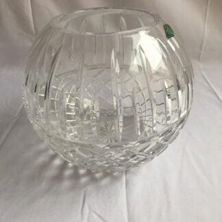 Large Hand Cut crystal 8" Rose Bowl