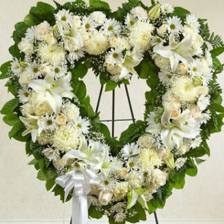 Always Remember Assorted White Floral Heart