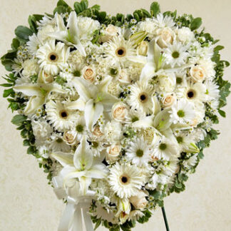 All White flowers Heart