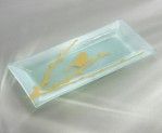 Birdie Satin Gold Rectangular Tray